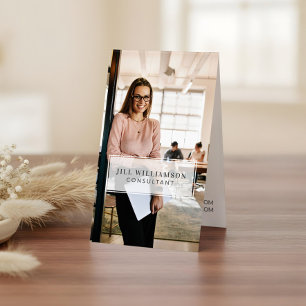 Cartão De Visita Logotipo profissional mínimo e foto comercial da e