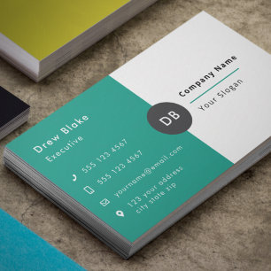 Cartão De Visita Logotipo profissional verde simples e minimalista