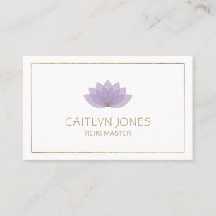 Cartão De Visita Logotipo Puro E Dourado De Lotus Yoga Reiki