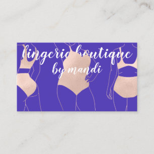Cartão De Visita Logotipo QR Código Bikini Rosa azul