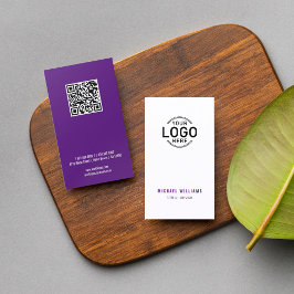 Cartão De Visita Logotipo QR Código branco mínimo Personalizado rox
