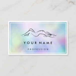 Cartão De Visita Logotipo QR CÓDIGO Corpo Escultura Massagem Azul F