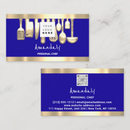 Cartão De Visita Logotipo QR Cozinhar Chefe Pessoal Restauração Com