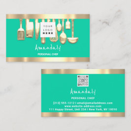 Cartão De Visita Logotipo QR Cozinhar de chefe pessoal Mensagem de 
