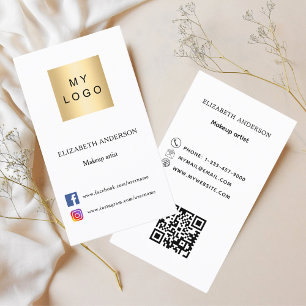 Cartão De Visita Logotipo Qr - mídia social branca