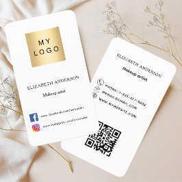 Cartão De Visita Logotipo Qr - mídia social branca