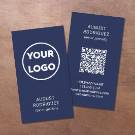 Cartão De Visita Logotipo QR personalizado Logotipo moderno Marinho