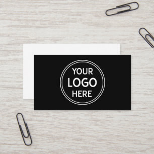 Cartão De Visita Logotipo QR Preto Contemporâneo para Marca Premium