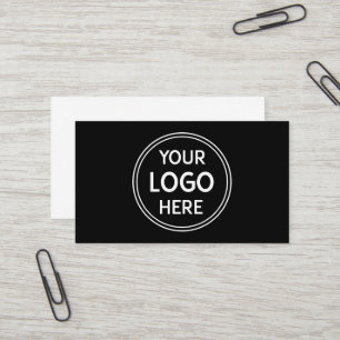 Cartão De Visita Logotipo QR Preto Refinado – Perfeito para Profiss