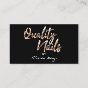 Cartão De Visita Logotipo QRCode do Quadro de Script Unhas de Quali