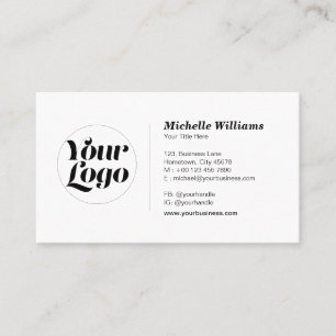 Cartão De Visita Logotipo Redondo Personalizado Profissional Modern
