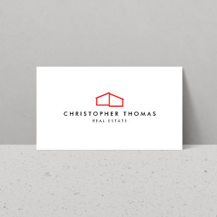 Cartão De Visita Logotipo residencial moderno em vermelho