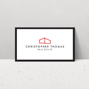 Cartão De Visita Logotipo residencial moderno Imóveis, Realtor Verm