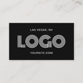 Cartão De Visita Logotipo retangular branco e preto