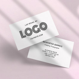Cartão De Visita Logotipo Retangular Moderno Preto