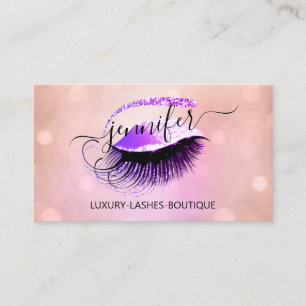 Cartão De Visita Logotipo rosa com Lash de ativação profissional
