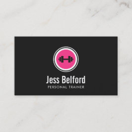 Cartão De Visita Logotipo rosa Dumbbell, Treinador pessoal, Gym Mal