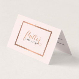Cartão De Visita Logotipo Rosa simples Lash Salon cor-de-rosa