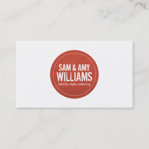 Cartão De Visita Logotipo Russo do Círculo Vermelho para Catering, 
