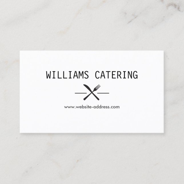 Cartão De Visita Logotipo Rustic Crossed Fork Knife (Frente)