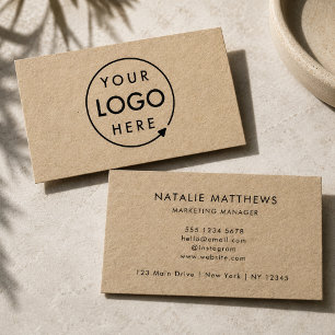 Cartão De Visita Logotipo Rustic Kraft Profissional corporativo m