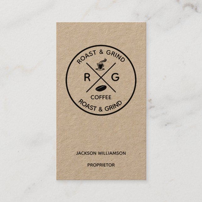 Cartão De Visita Logotipo Rustic on Trend |Artisan Coffee (Frente)