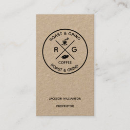 Cartão De Visita Logotipo Rústico na Moda | Companhia de Café Artes