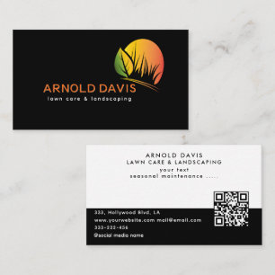 Cartão De Visita Logotipo sazonal Elegante para cuidados de grama e