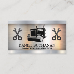 Cartão De Visita Logotipo Semi Truck Molas Metálico