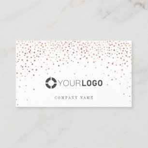 Cartão De Visita Logotipo simples da empresa de brilho rosa a ouro