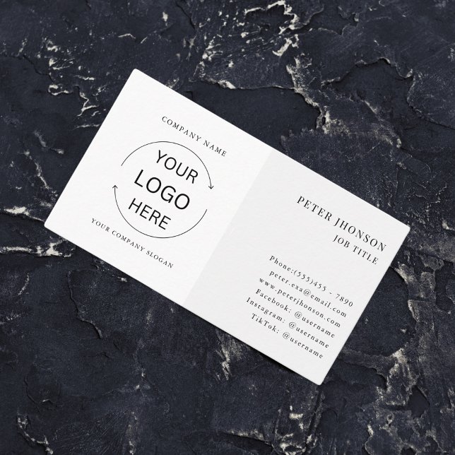 Cartão De Visita Logotipo simples da empresa profissional moderna (Criador carregado)