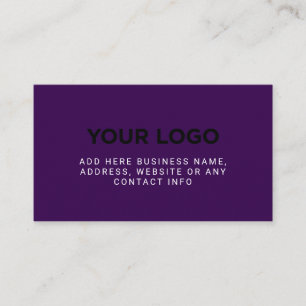 Cartão De Visita Logotipo Simples de Empresa em Roxo