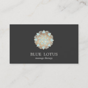 Cartão De Visita Logotipo Simples de Lotus Azul