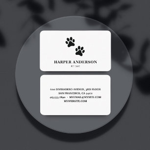 Cartão De Visita Logotipo Simples de Pet Care Professional