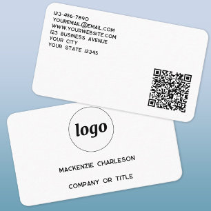 Cartão De Visita Logotipo Simples e Código QR