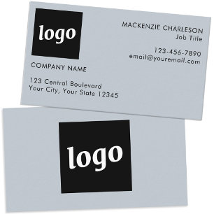 Cartão De Visita Logotipo simples e texto empoeirado Azul