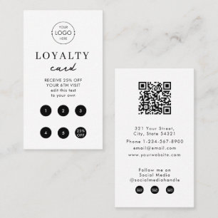 Cartão De Visita Logotipo simples para empresas brancas Lealdade de