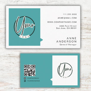 Cartão De Visita Logotipo Simples Personalizado Qr Code Corporation
