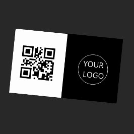 Cartão De Visita Logotipo Simples Preto E Branco Código Qr Corporat