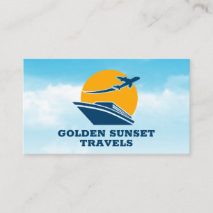 Cartão De Visita Logotipo sunset da linha de cruzeiro do avião