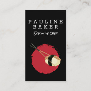 Cartão De Visita Logotipo Sushi e Chopsticks
