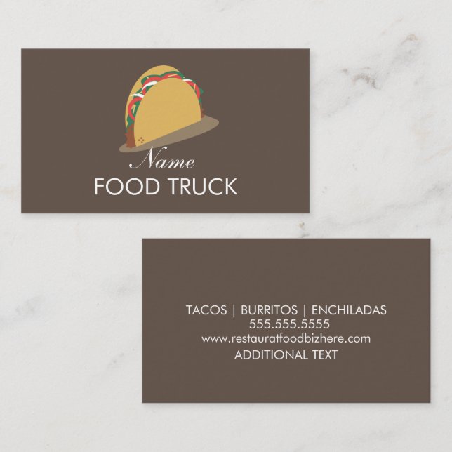 Cartão de Visita Logotipo Taco Caminhão de Comida (Frente/Verso)