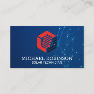 Cartão De Visita Logotipo Tech Nodes Fundo de Networking