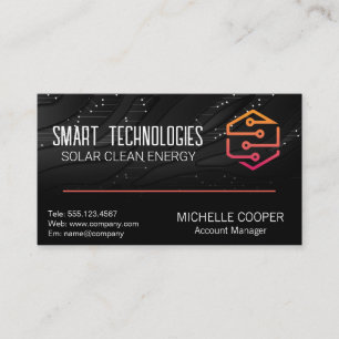 Cartão De Visita Logotipo técnico moderno Fundo do Conselho de Ci