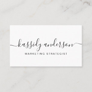 Cartão De Visita Logotipo Tipográfico de Caligrafia de Letra Elegan