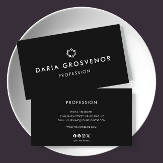Cartão De Visita Logotipo transparente preto e branco elegante