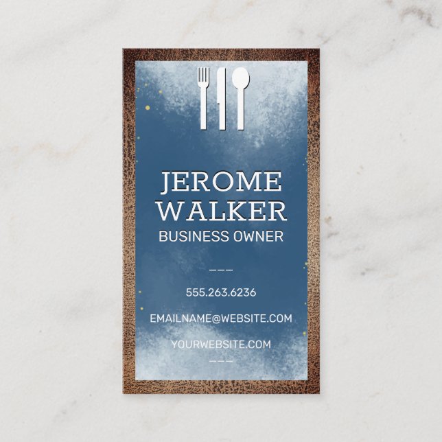 Cartão De Visita Logotipo Utensil | Culinária (Frente)