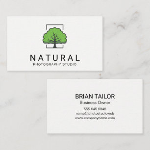 Cartão De Visita Logotipo verde da árvore   Serviços do Landscape