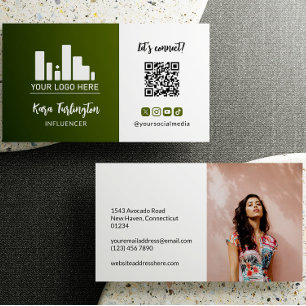 Cartão De Visita Logotipo Verde do Exército Código QR Foto de Mídia