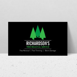 Cartão De Visita Logotipo verde do Serviço de Árvore Negrito/Preto